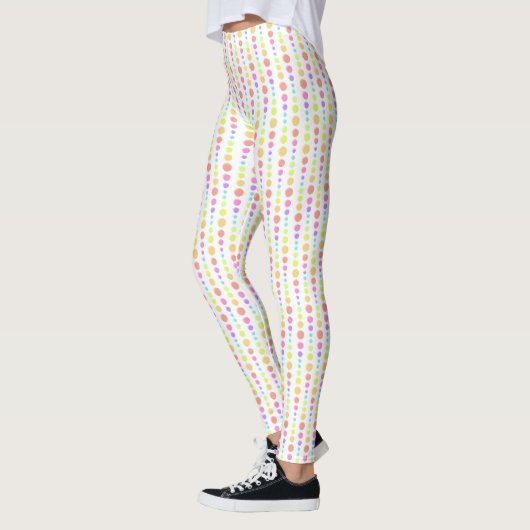 Rainbow Pastel Stippen Pattern Leggings (Links)