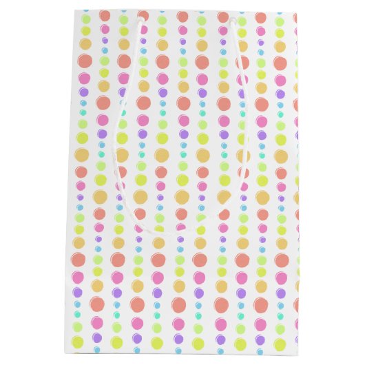 Rainbow Pastel Stippen Pattern Medium Cadeauzakje (Achterkant)