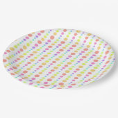 Rainbow Pastel Stippen Pattern Papieren Bordje (Gekanteld)