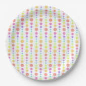 Rainbow Pastel Stippen Pattern Papieren Bordje (Voorkant)