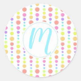 Rainbow Pastel Stippen Pattern Ronde Sticker