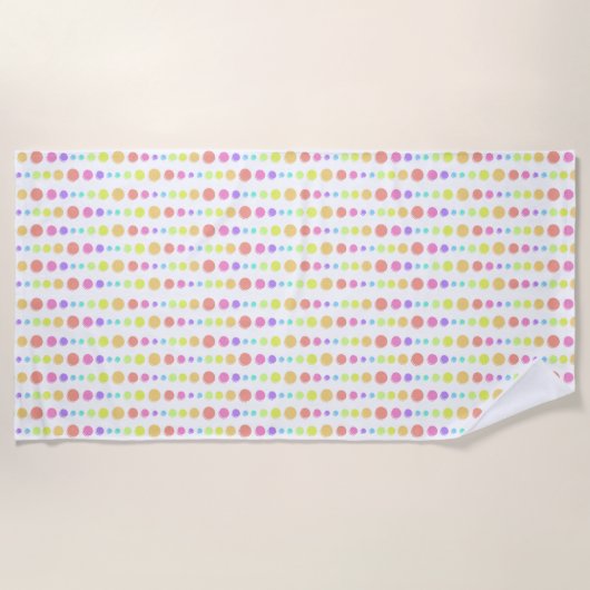 Rainbow Pastel Stippen Pattern Strandlaken (Voorkant)