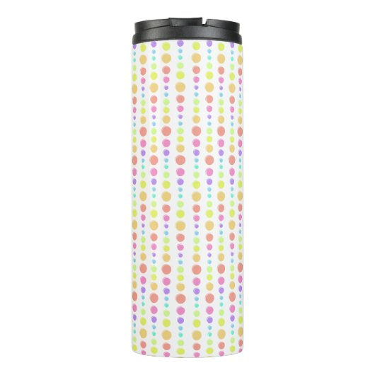 Rainbow Pastel Stippen Pattern Thermosbeker (Achterkant)