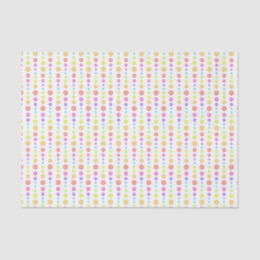 Rainbow Pastel Stippen Pattern Tissuepapier (Voorkant)