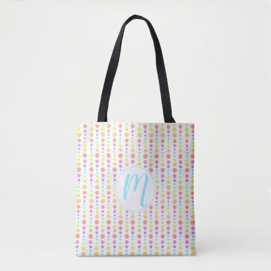 Rainbow Pastel Stippen Pattern Tote Bag (Voorkant)