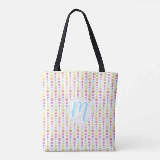 Rainbow Pastel Stippen Pattern Tote Bag (Achterkant)