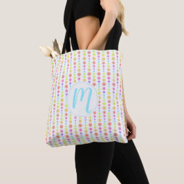 Rainbow Pastel Stippen Pattern Tote Bag