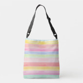 Rainbow Pastel Stripe Bag Crossbody Tas (Achterkant)