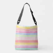 Rainbow Pastel Stripe Bag Crossbody Tas (Voorkant)
