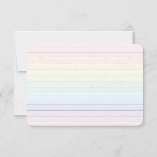 Rainbow Pastel Stripe Platte Kaart met Dot Rule (Voorkant)