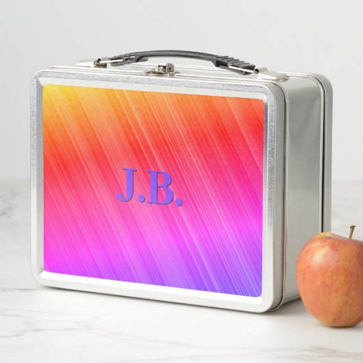 Rainbow Pastel Stripes Lunchbox (In situ)