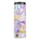 *~* Rainbow Pastel SWAG Marble QR Thermal Tumbler Thermosbeker (Achterkant)