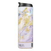*~* Rainbow Pastel SWAG Marble QR Thermal Tumbler Thermosbeker (Geroteerd rechts)