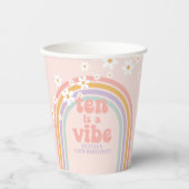 Rainbow Pastel Ten is een Vibe 10e verjaardag Papieren Bekers (Voorkant)