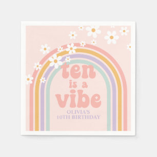 Rainbow Pastel Ten is een Vibe 10e verjaardag Servet