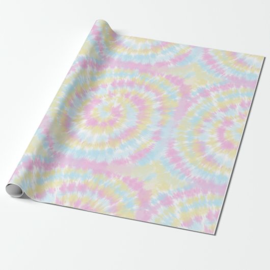Rainbow Pastel Tie Dye Cadeaupapier (Uitgerold)
