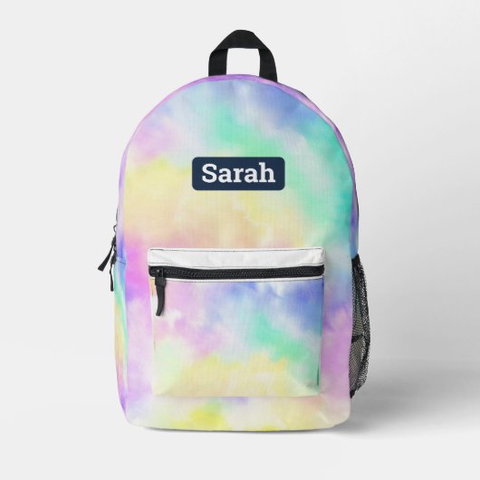  Rainbow Pastel Tie Dye Rugzak (Voorkant)