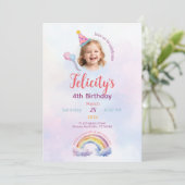 Rainbow Pastel Unicorn Any Age Birthday  Kaart (Staand voorkant)
