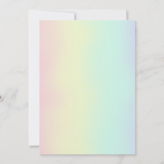 Rainbow Pastel Unicorn One Magical Year Birthday Kaart (Achterkant)