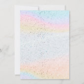 Rainbow Pastel Unicorn TWO Magical Birthday Invita Kaart (Achterkant)