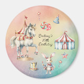 Rainbow Pastel w Animals 10th Birthday Party Magneet (Voorkant)