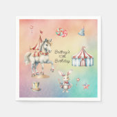 Rainbow Pastel w Animals 10th Birthday Party Servet (Voorkant)