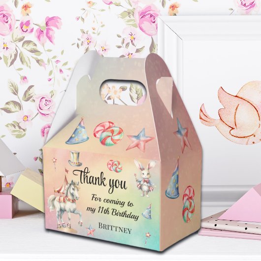 Rainbow Pastel w Animals 11th Birthday Favoriete B Bedankdoosjes