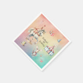 Rainbow Pastel w Animals 11th Birthday Party Servet (Hoek)