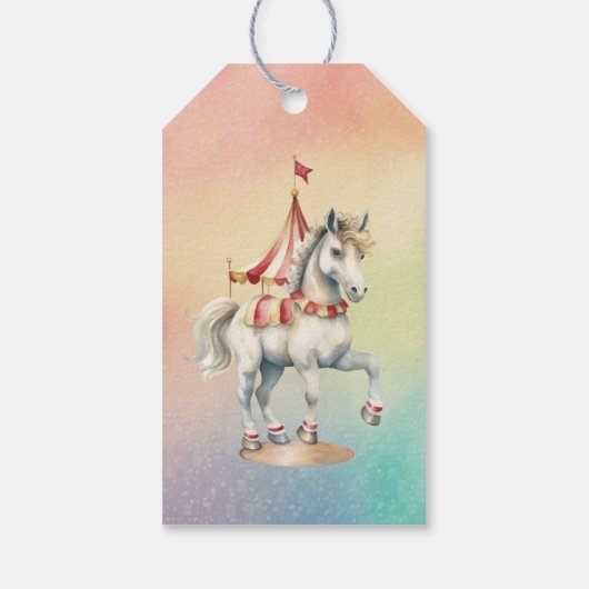 Rainbow Pastel w Animals 1st Birthday Party Cadeaulabel (Achterkant)