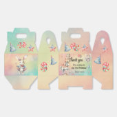 Rainbow Pastel w Animals 3rd Verjaardag Bedankdoosjes (Ongevouwen)