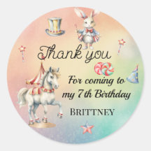 Rainbow Pastel w Animals 7th Birthday Party