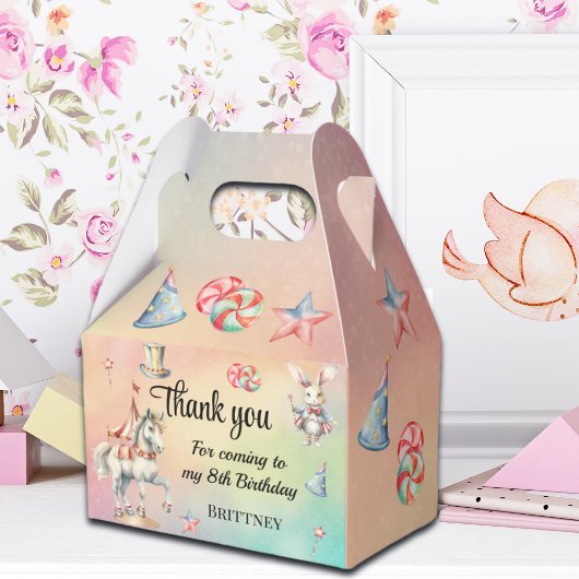 Rainbow Pastel w Animals 8th Birthday Favoriete Bo Bedankdoosjes