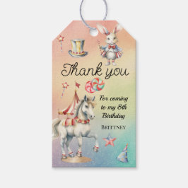 Rainbow Pastel w Animals 8th Birthday Party Cadeaulabel