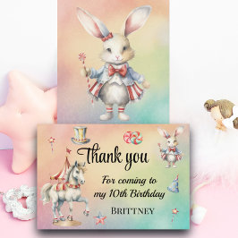 Rainbow Pastel w Dieren 10e Verjaardag Bedankkaart