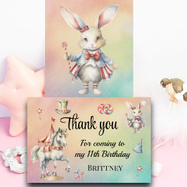 Rainbow Pastel w Dieren 11e Verjaardag Bedankkaart