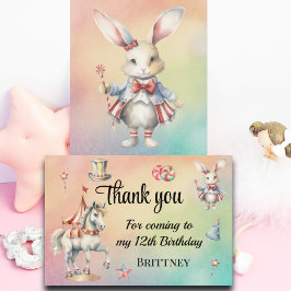 Rainbow Pastel w Dieren 12e Verjaardag Bedankkaart