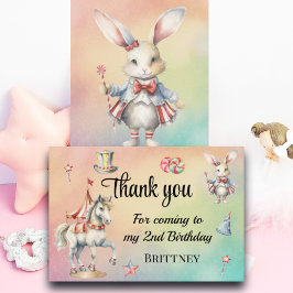 Rainbow Pastel w Dieren 2e Verjaardag Bedankkaart