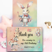 Rainbow Pastel w Dieren 4e Verjaardag Bedankkaart