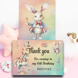 Rainbow Pastel w Dieren 6e Verjaardag Bedankkaart