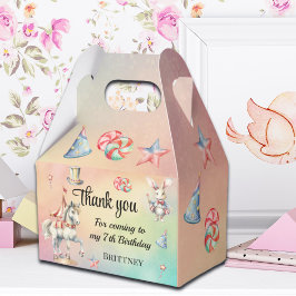 Rainbow Pastel w Dieren 7e Verjaardag Bedankdoosjes