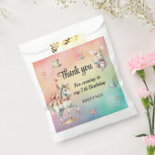 Rainbow Pastel w Dieren 7e Verjaardag Bedankzakje (Gezegeld)