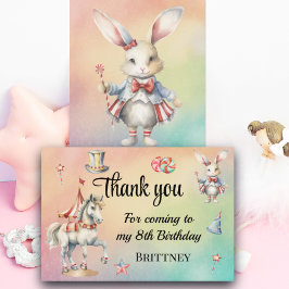 Rainbow Pastel w Dieren 8e Verjaardag Bedankkaart