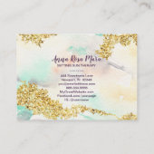 *~* Rainbow Pastel Waterverf Wash + Gold Glitter Visitekaartje (Achterkant)