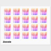 Rainbow Pastel Wedding Favor Bedankt Vierkante Sticker (Vel)