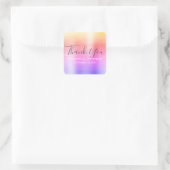 Rainbow Pastel Wedding Favor Bedankt Vierkante Sticker (Tas)