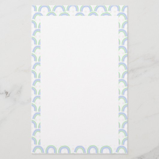 Rainbow Pastel White Briefpapier (Voorkant)