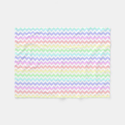 Rainbow Pastel White Chevron Fleece Blanket (Voorkant (Horizontaal))