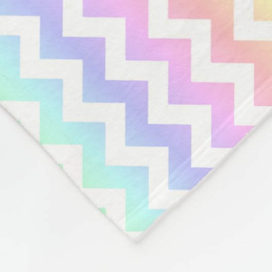 Rainbow Pastel White Chevron Fleece Blanket (Hoek)