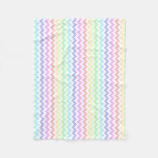 Rainbow Pastel White Chevron Fleece Blanket (Voorkant)