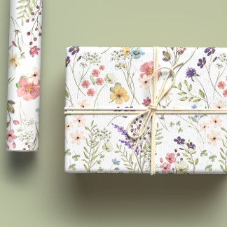 Rainbow Pastels Waterverf Wildflower Meadow Inpakpapier Vel